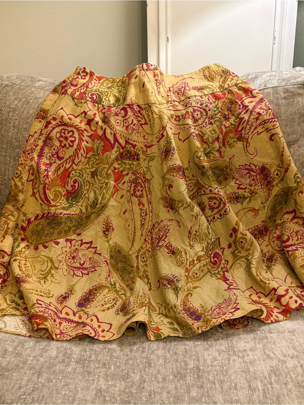 Lauren Ralph Lauren Yellow Paisley Floral Skirt